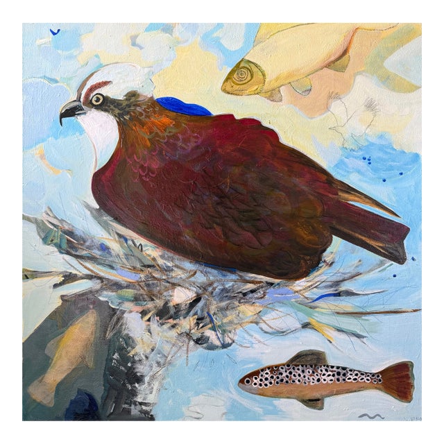 “Dinner Coming” an Osprey Painting by LWren Walraven For Sale