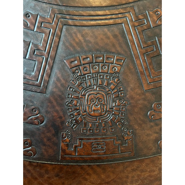 Leather and Wood Coffee Table by Angel Pazmiño, Ecuador, 1960s For Sale - Image 12 of 16