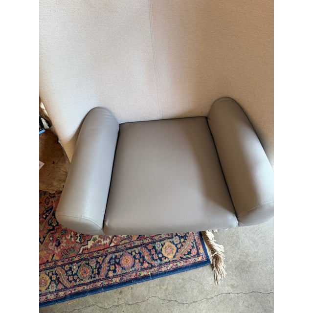 Dove Gray Vintage Postmodern Club Chair For Sale - Image 8 of 8