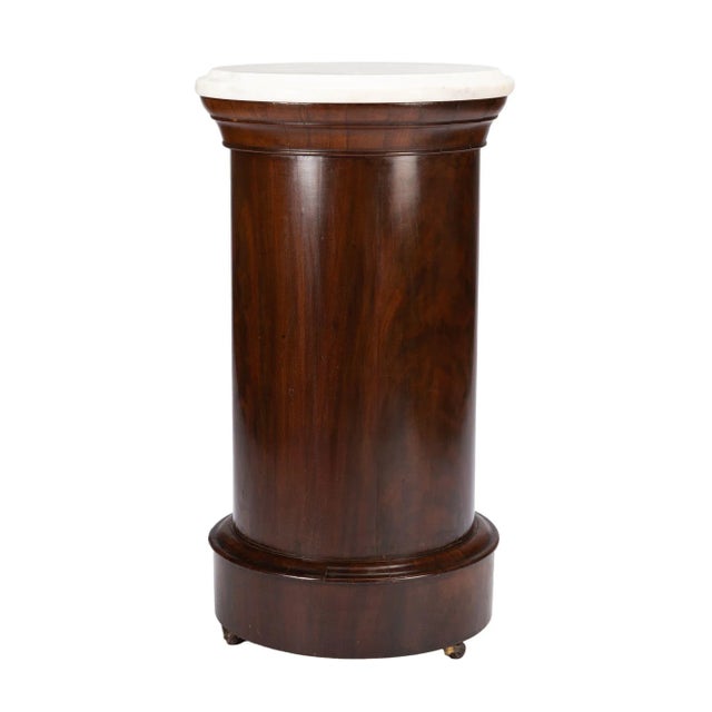 English Pillar Commode With Marble Top, 1820 For Sale - Image 4 of 10
