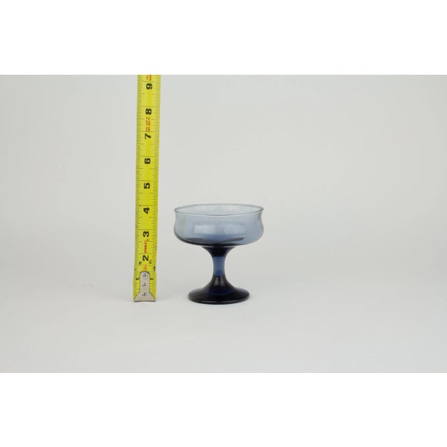 Blue Mid-Century Modern Blue Champage Coupe Glasses - Set of 6 For Sale - Image 8 of 8