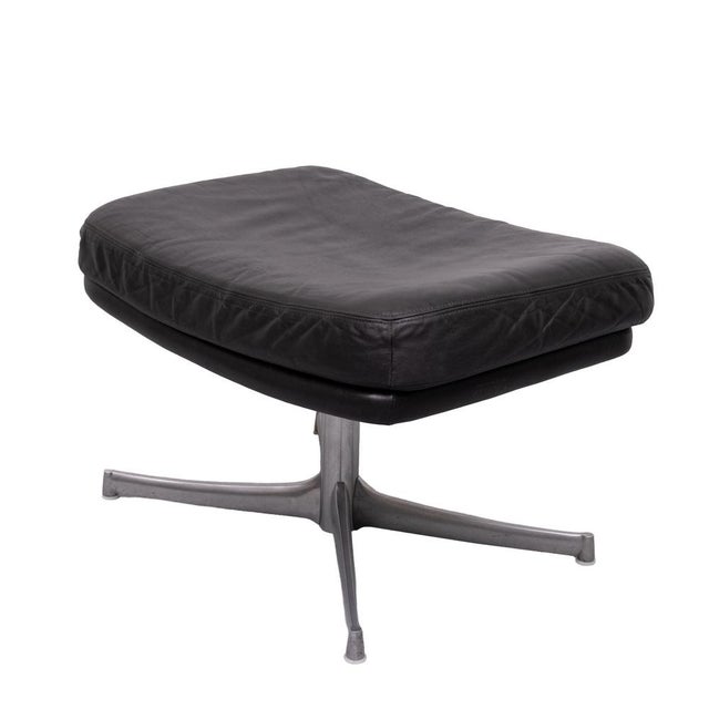 1970s Black Leather Ottoman from Walter Knoll, Germany, 1970s For Sale - Image 5 of 9