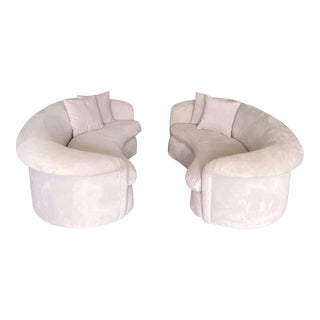 Contemporary Matched Pair of Preview Roll Back Sofas For Sale