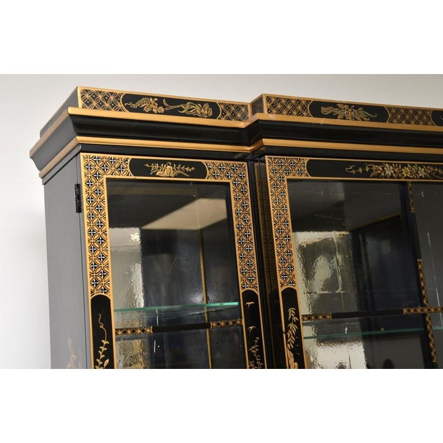 Antique Georgian Chinoiserie Breakfront Bookcase, 1960s For Sale - Image 11 of 17