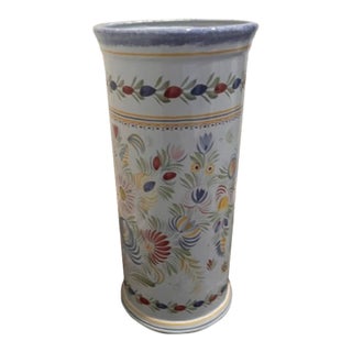 Henriot Quimper Faience - Umbrella Stand - Porcelain For Sale