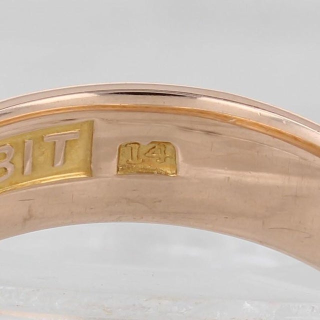 1920s Antique Scottish Rite 14th Degree Ring 14k Rose Gold Band Masonic Size 12 For Sale - Image 10 of 11