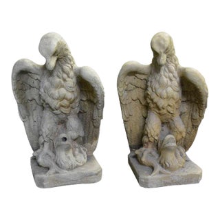 Garden Cast Stone Eagle With Provenance-2available For Sale