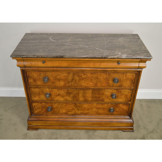 Ethan Allen Townhouse Collection Louis Philippe Style Burlwood Marble