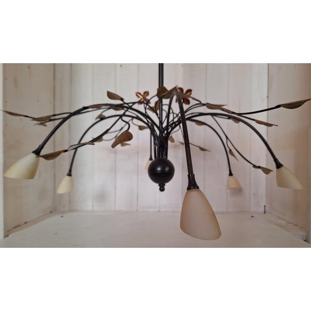 Vintage Chandelier in Black Metal from Honsel Leuchten, 2000s For Sale - Image 6 of 8
