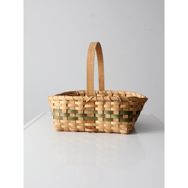 Vintage Handmade Gathering Basket For Sale - Image 11 of 13