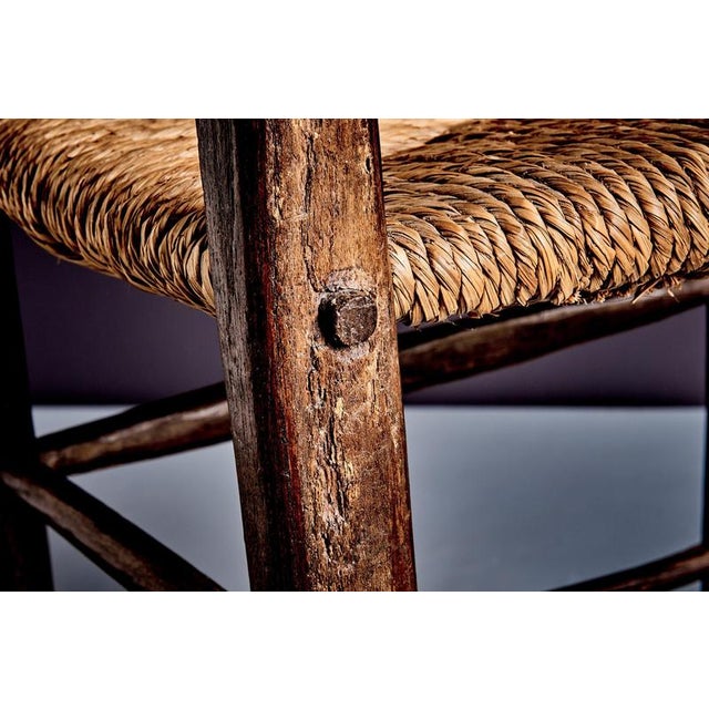 1900 - 1909 Rustic Ladder-Back Chair with Straw Seat by Charlotte Perriand, France, 1900 For Sale - Image 5 of 11