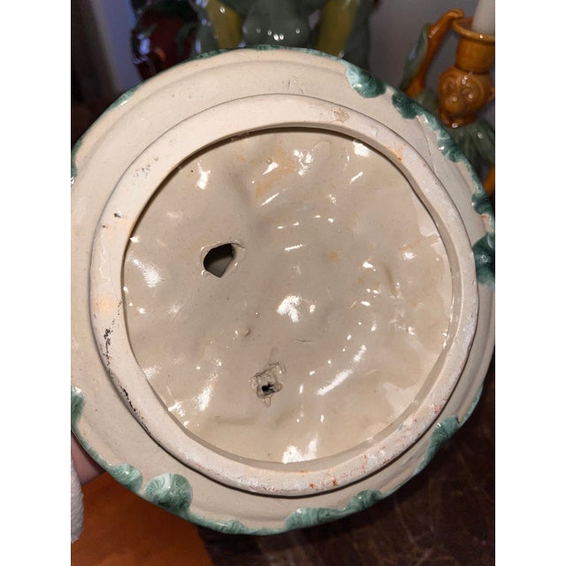 Green 1960s Majolica Sancai Cookie Jar Container Monkeys on Branch With Peaches For Sale - Image 8 of 13