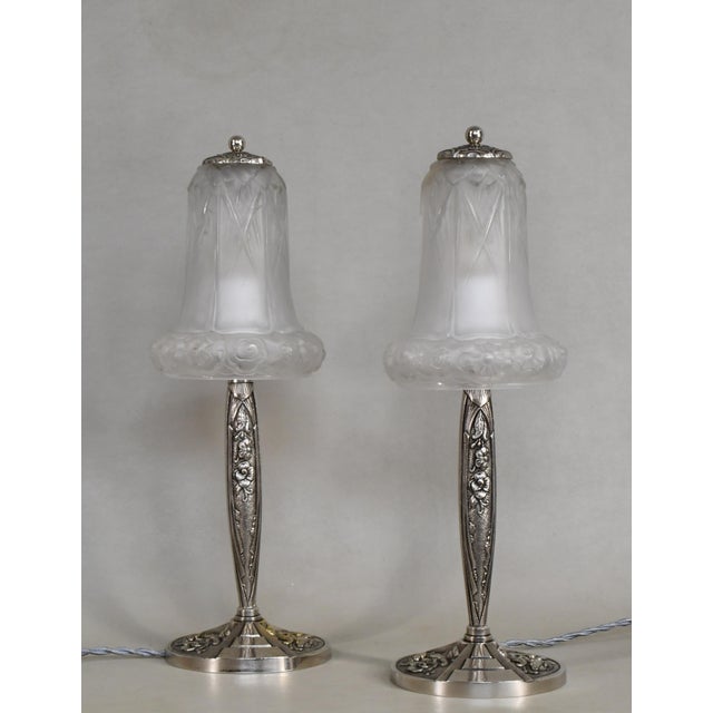 1930s French Art Deco Lamp by Lorrain Daum 1930s France - A Pair For Sale - Image 5 of 12