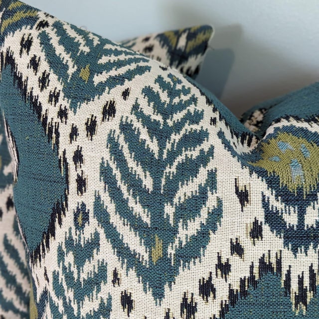 Brunschwig & Fils Brunschwig & Fils Bukhara Ikat 22" Pillows - Set of 2 For Sale - Image 4 of 5