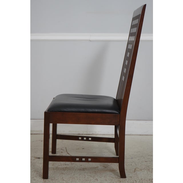Arts & Crafts Set of 8 Stickley Metropolitan Collection Cherry Dining Chairs For Sale - Image 3 of 18