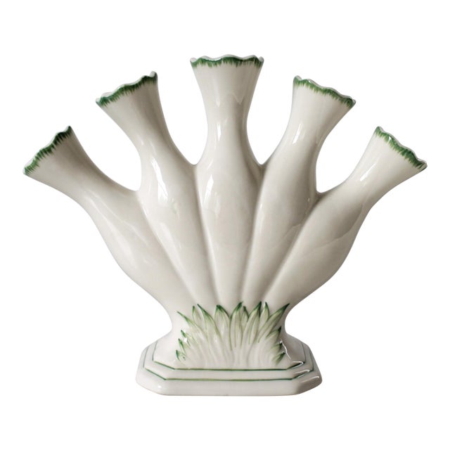 Vintage Ceramic Tulipiere Five Finger Vase - Andrea by Sadek For Sale