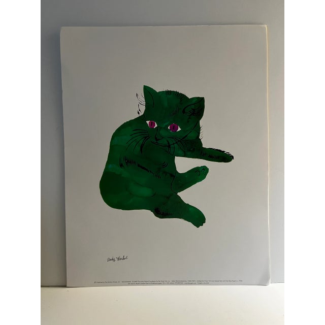 Andy Warhol Untitled (Green Cat), 2003 print on card stock. Ready to mat and frame. Image is from 25 Cats named Sam and...