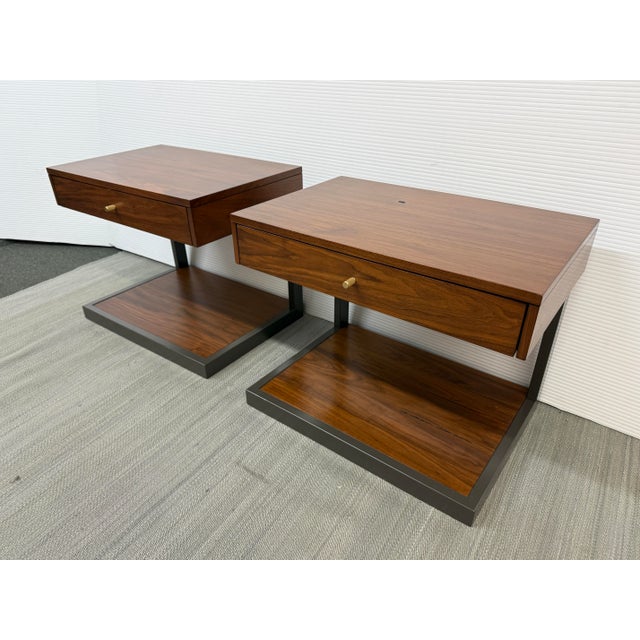 Contemporary William Eastburn Design for Crate & Barrel Blair Nightstands, Pair For Sale - Image 3 of 12