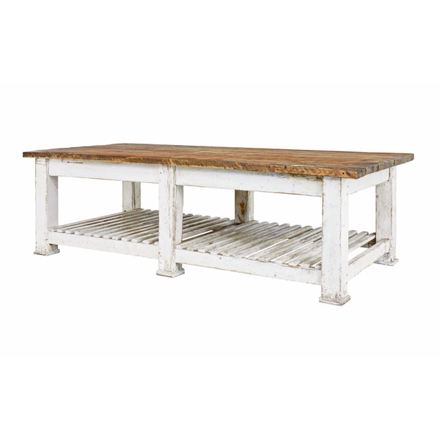 Large 19th Century Pine Worktable, 1890s For Sale - Image 13 of 14
