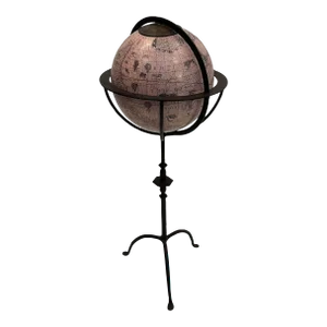 Freestanding Globe on Wrought Iron Base