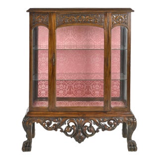 Showcase on Legs in Carved Wood For Sale