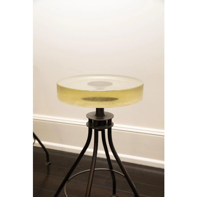 2010 Attributed to Holly Hunt Alison Berger 2 Glass Seat Counter Stools For Sale - Image 10 of 10