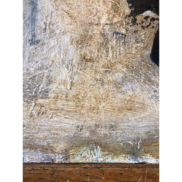 Abstract Unknown, French Pop Art Modernist Textured Painting Abstract With Stencilled Letters, c.1980 For Sale - Image 3 of 9