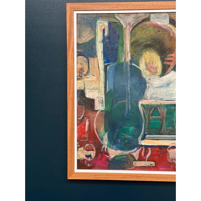 Mid-Century Modern Hendrik De Jong, Abstract Composition, 1994, Oil on Canvas, Framed For Sale - Image 3 of 18