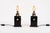 Black Lacquered Metal and Brass Table Lamps, 1940s, Set of 2 For Sale - Image 3 of 13
