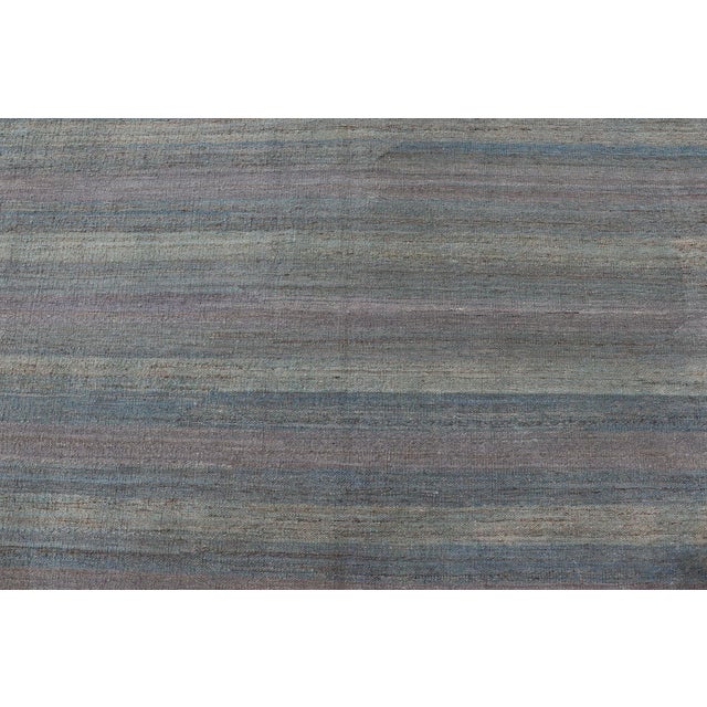 2020s Large Afghanistan Kilim Modern With Stripes in Shade of Light Green For Sale - Image 5 of 12