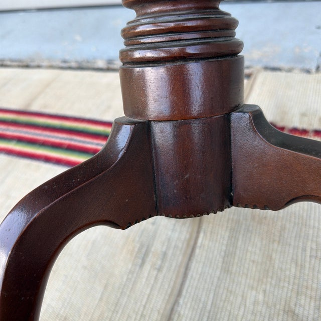Wood Antique Connecticut Federal Cherrywood Inlaid Snake Leg Candlestand, Circa 1800–1820 For Sale - Image 7 of 12