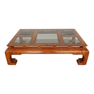 Vintage Century Furniture Burlwood Coffee Table For Sale