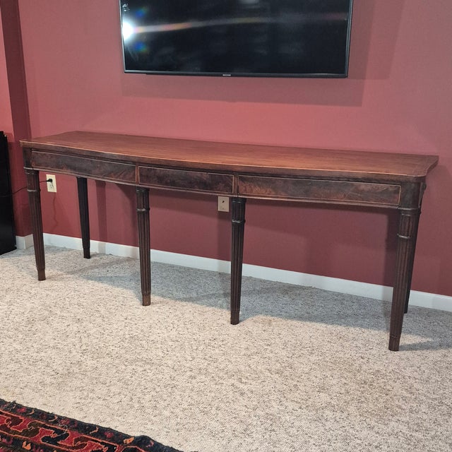 Gillows of Lancaster Circa 1790 Gillows Era George III English Regency Mahogany Serpentine Sideboard Table Serving Table For Sale - Image 4 of 17