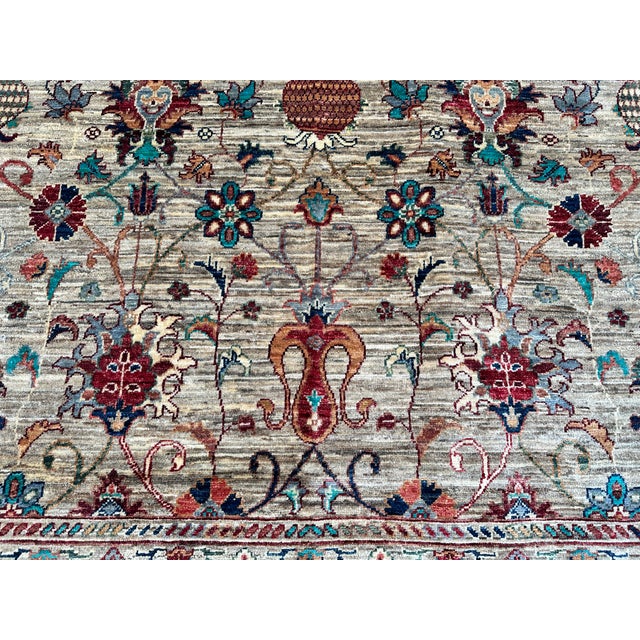 Camel Hand-Knotted Afghan Sultanabad Chobi Wool Area Rug - 7'11" X 11'6" For Sale - Image 8 of 11