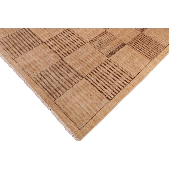 Shabby Chic Gabbeh Beige/Tan Wool Rug - 6'0'' X 8'9'' For Sale - Image 4 of 10