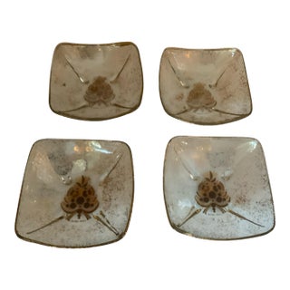 1960s Set of 4 Mid Century Modern Georges Briard Glass Bowls Regalia" or "Harvest" H For Sale