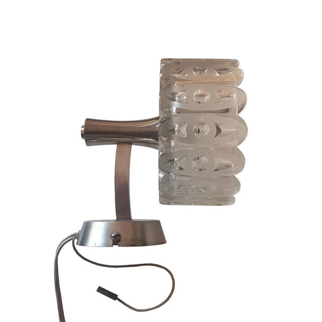 Mid-Century Modern Mid-Century Modern Cut Crystal Wall Lamp, 1960s For Sale - Image 3 of 11