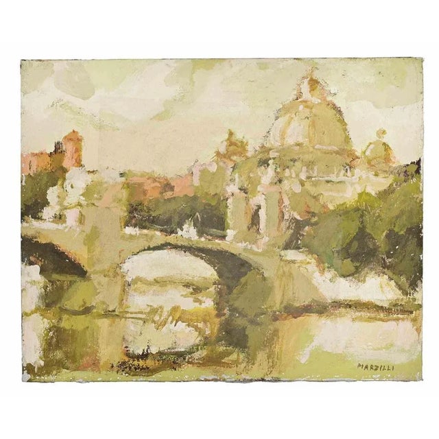 Oil on canvas realized by Franco Marzilli (1934-2010) in 1970s. Hand signed lower right. Very good condition. Franco...