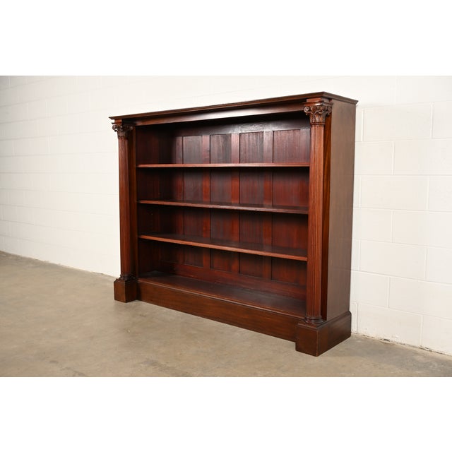 Victorian R. J. Horner Style American Empire Carved Mahogany Bookcase, Circa 1920s For Sale - Image 3 of 12