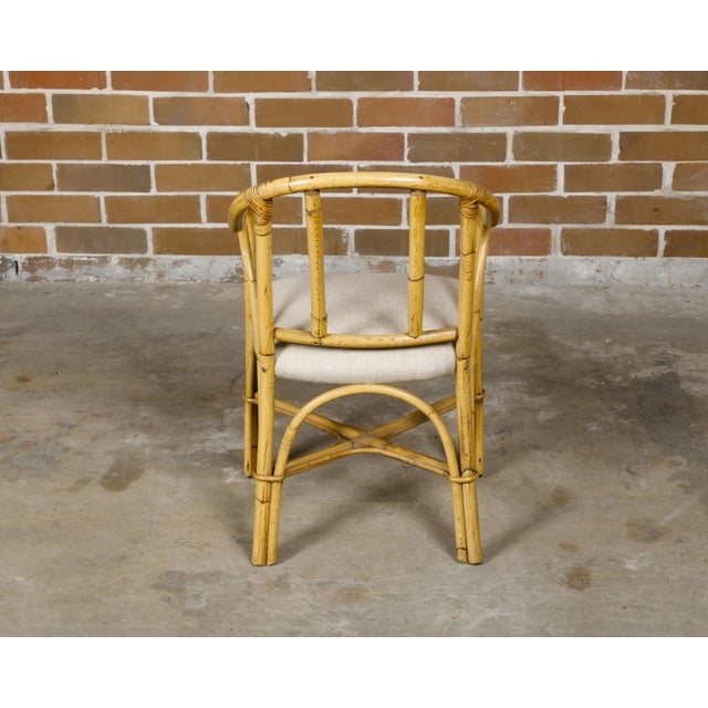 Wood Country Style Bamboo 1920s English Chair with Custom Upholstery For Sale - Image 7 of 12
