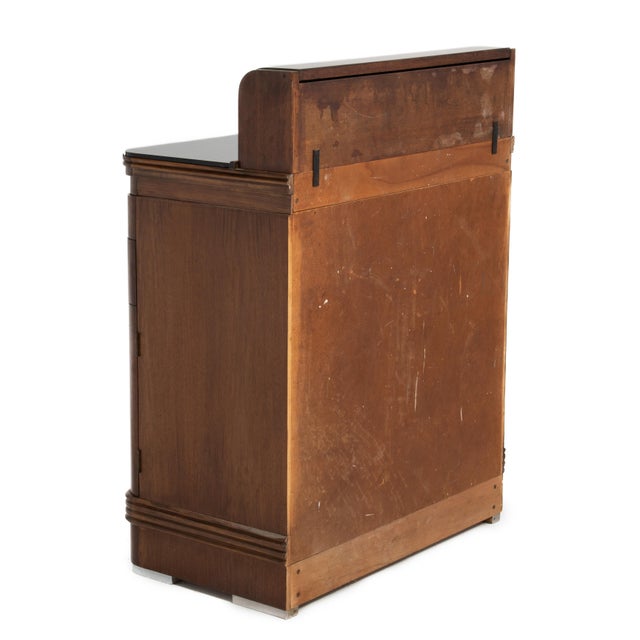 1930s Hamilton Manufacturing Company Walnut Chrome Dental Cabinet Donald Deskey For Sale - Image 5 of 18