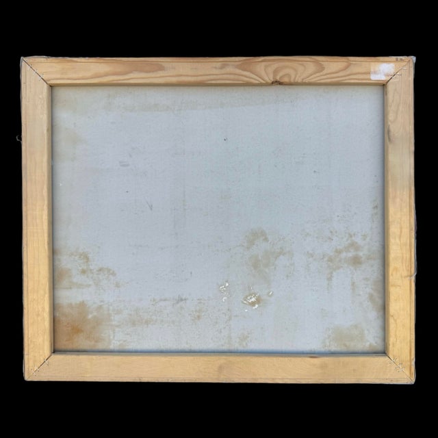 Blue Vintage Mediterranean Seaside Signed Oil Painting of Italian Coastal Scene Original For Sale - Image 8 of 8