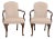 Mid 20th Century Share Pair of Hickory Chair Queen Anne Style Upholstered Arm Chairs For Sale