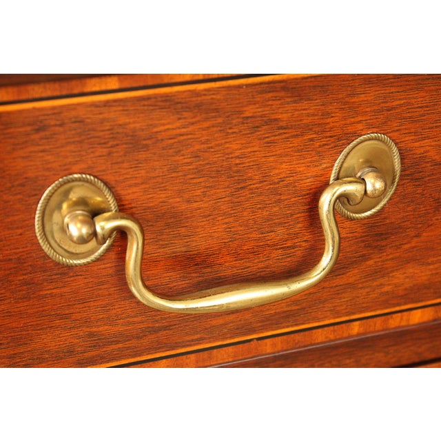 Brown Henkel Harris Georgian Style Inlaid Mahogany Breakfront Bookcase For Sale - Image 8 of 18