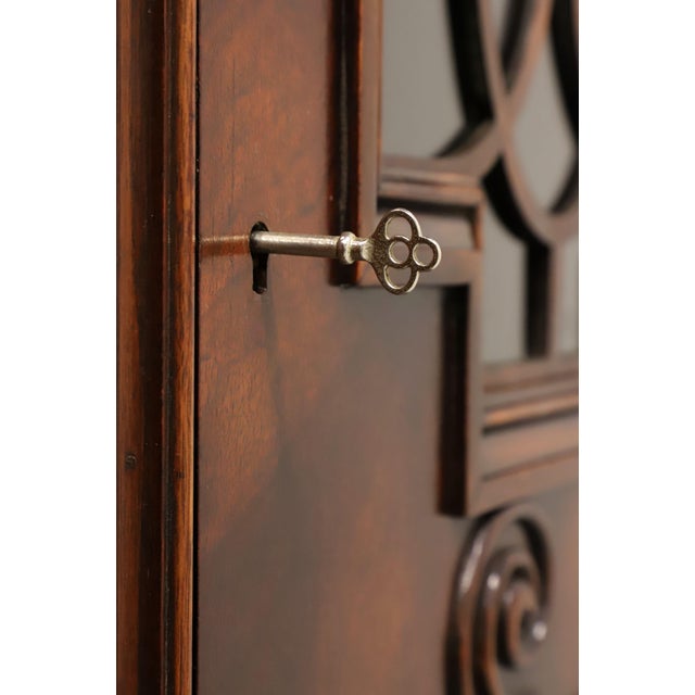 Wood Rockford Antique Carved Walnut French Gothic China Display Cabinet For Sale - Image 7 of 12