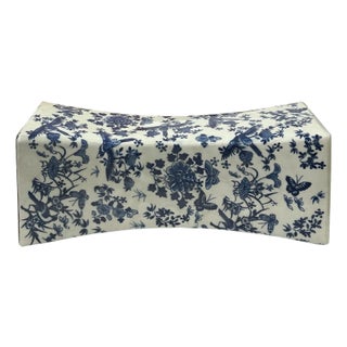 Chinese Blue White Porcelain Flowers Pillow Shape Display Art For Sale
