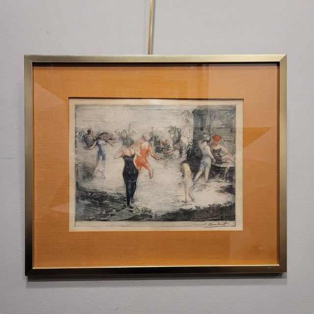 Clement Lambert, Gouache Day at the Beach, 1890s, Paper, Framed For Sale - Image 5 of 16