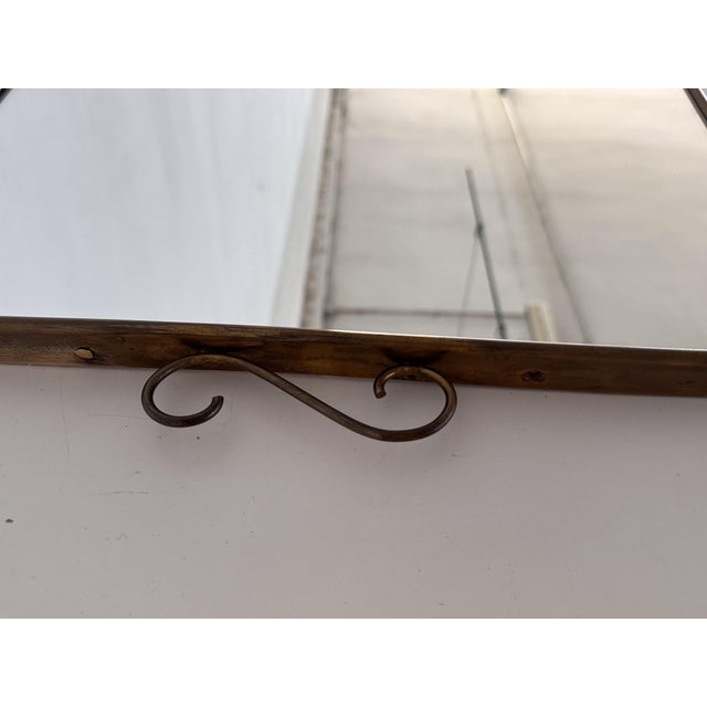 1950s Large Mid-Century Italian Wall Mirror with Brass Frame, 1950s For Sale - Image 5 of 18