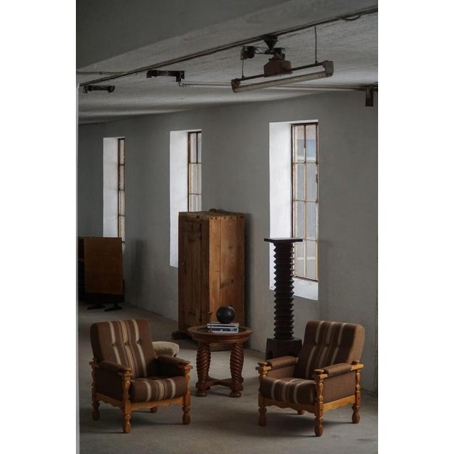 Danish Modern Lounge Chairs in Oak and Wool by Henning Kjærnulf, 1960s, Set of 2 For Sale - Image 3 of 18