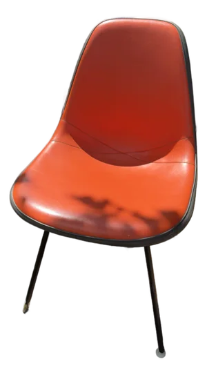 Vintage Herman Miller Fiberglass Shell DSX Side Chair by Summit With Original Orange Upholstery